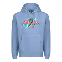 Colony Blue cancer ribbon with angel wings Premium Hoodie - CowGirlArtShop