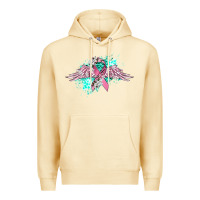 Pina Colada cancer ribbon with angel wings Premium Hoodie - CowGirlArtShop