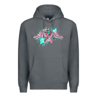 Rock cancer ribbon with angel wings Premium Hoodie - CowGirlArtShop