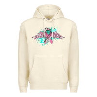Sandshell cancer ribbon with angel wings Premium Hoodie - CowGirlArtShop