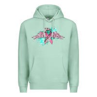 Seafoam cancer ribbon with angel wings Premium Hoodie - CowGirlArtShop