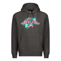 Smoke cancer ribbon with angel wings Premium Hoodie - CowGirlArtShop