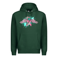 Sports Green cancer ribbon with angel wings Premium Hoodie - CowGirlArtShop