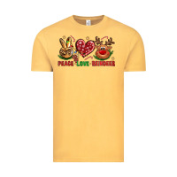 Vintage Mustard peace love reindeer christmas Vintage Tee - NancyCooperArtShop