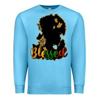 Ocean Blue Blessed black history Premium Sweatshirt - HowdyJamesFarm