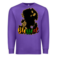 Purple Blessed black history Premium Sweatshirt - HowdyJamesFarm