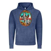 Vintage Denim cowhide serape and sunflower cactus Vintage Hoodie - Jasminsmagicworld