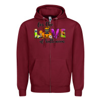 Burgundy For the love of Halloween Zipper Hoodie - NancyCooperArtShop