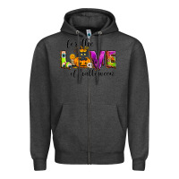 Charcoal Heather For the love of Halloween Zipper Hoodie - NancyCooperArtShop