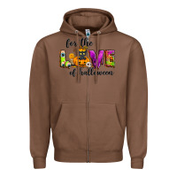 Chestnut For the love of Halloween Zipper Hoodie - NancyCooperArtShop