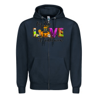 Navy For the love of Halloween Zipper Hoodie - NancyCooperArtShop