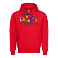 Red For the love of Halloween Zipper Hoodie - NancyCooperArtShop