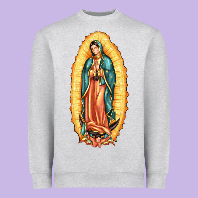 Our Lady Of Guadalupe Heavyweight Sweatshirt Designed By Lillyallendesigns