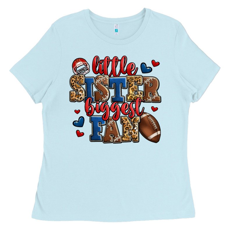 Little Sister Biggest Fan American Football Ladies Tee by Jasminsmagicworld | Teevron