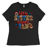 Black little sister biggest fan american football Ladies Tee - Jasminsmagicworld