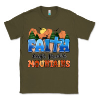 Army Green faith can move mountains Classic Tee - MaliasSmallBusiness