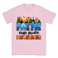 Bubblegum Pink faith can move mountains Classic Tee - MaliasSmallBusiness