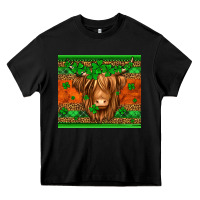 Black st patricks day long haired cow Heavy Core Tee - Jasminsmagicworld