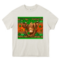 Cream st patricks day long haired cow Heavy Core Tee - Jasminsmagicworld