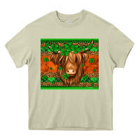 Mossy st patricks day long haired cow Heavy Core Tee - Jasminsmagicworld