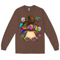 Chestnut messy bun tie dye Long Sleeve Tee - RanaPortraitStore
