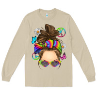 Mushroom messy bun tie dye Long Sleeve Tee - RanaPortraitStore