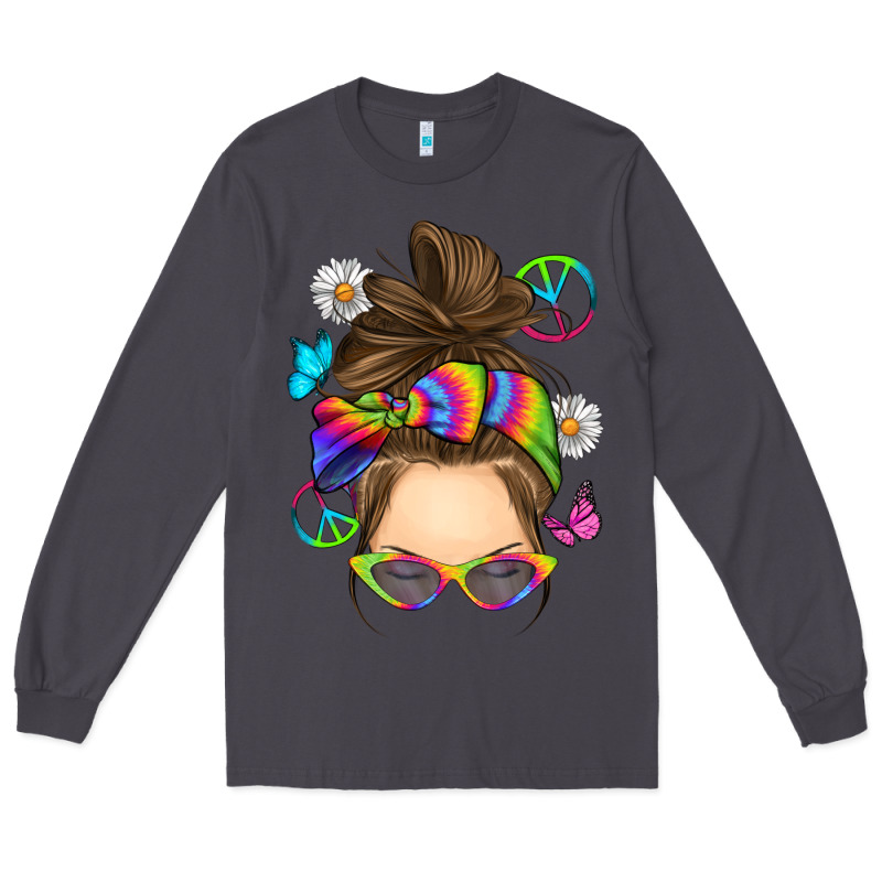 Messy Bun Tie Dye Long Sleeve Tee by RanaPortraitStore | Teevron