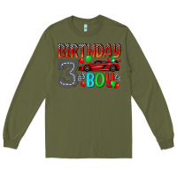 Army Green birthday boy 3 Long Sleeve Tee - BundleAndBundleShop