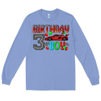 Colony Blue birthday boy 3 Long Sleeve Tee - BundleAndBundleShop