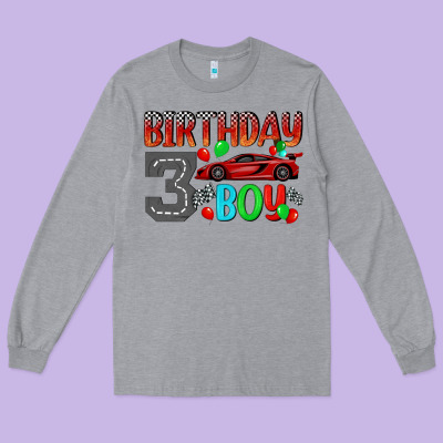Birthday Boy 3 Long Sleeve Tee Designed By Bundleandbundleshop