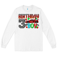 White birthday boy 3 Long Sleeve Tee - BundleAndBundleShop