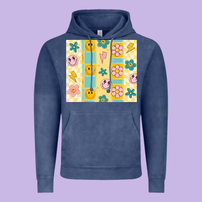 Retro Daisy Vintage Hoodie Designed By Maliassmallbusiness