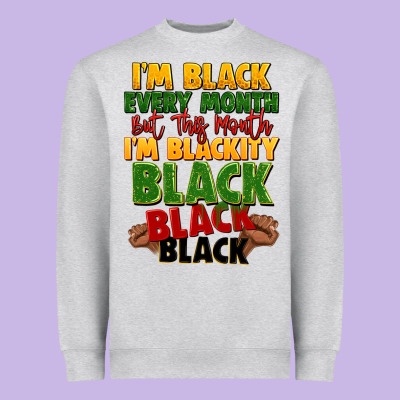 Juneteenth Im Black Every Month Heavyweight Sweatshirt Designed By Lillyallendesigns