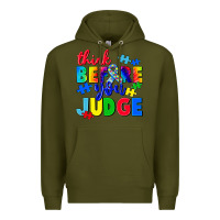Army Green think before you judge Premium Hoodie - CowGirlArtShop