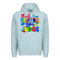 Blue Mist think before you judge Premium Hoodie - CowGirlArtShop
