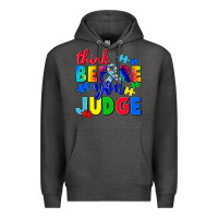Charcoal Heather think before you judge Premium Hoodie - CowGirlArtShop