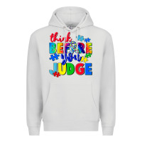 Dove Grey think before you judge Premium Hoodie - CowGirlArtShop
