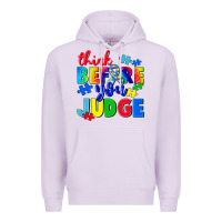 Lilac think before you judge Premium Hoodie - CowGirlArtShop