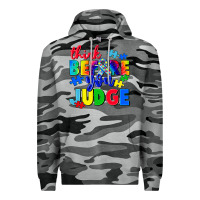 Slate Camo think before you judge Premium Hoodie - CowGirlArtShop