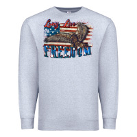 Heather Grey Long live freedom 4th of july Premium Sweatshirt - CowGirlArtShop