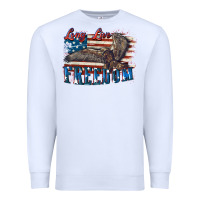 White Long live freedom 4th of july Premium Sweatshirt - CowGirlArtShop