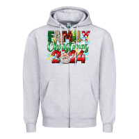Heather Grey family christmas 2024 Zipper Hoodie - texasbilliewilder