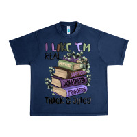 Navy i like them real thick and juicy books Urban Heavy Tee - MaliasSmallBusiness