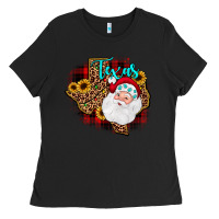 Black santa texas map Ladies Tee - JahusDesignShop