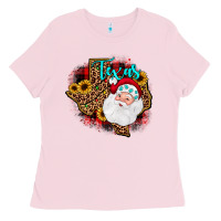 Bubblegum Pink santa texas map Ladies Tee - JahusDesignShop