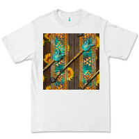 White aztec and sunflowers Premium Tee - BundleAndBundleShop