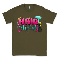 Army Green hair stylist Classic Tee - MaliasSmallBusiness