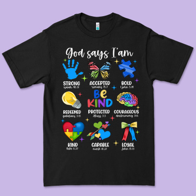 God Says I Am Autism Premium Tee Designed By Jahusdesignshop