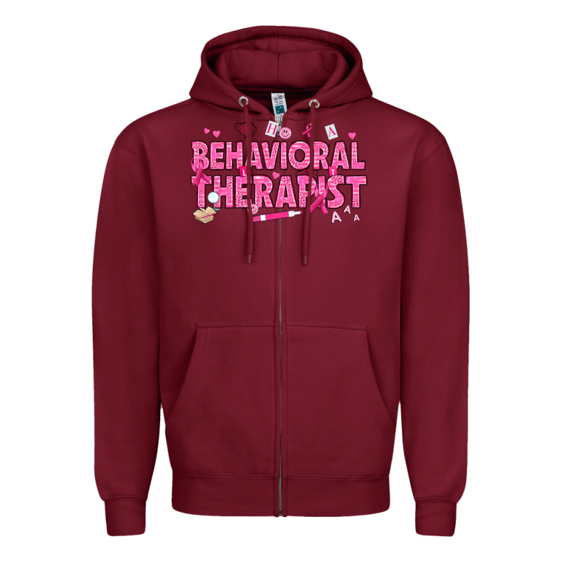Breast Cancer Behavioral Therapist Zipper Hoodie by texasbilliewilder | Teevron