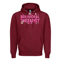 Burgundy Breast Cancer behavioral therapist Zipper Hoodie - texasbilliewilder